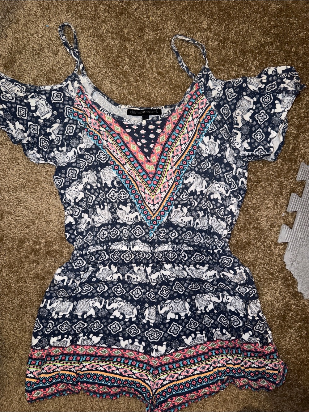 Boho Cold Shoulder Romper